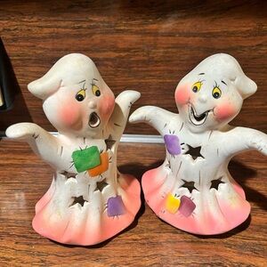 Cute Ghost Figurines with Star Cutouts